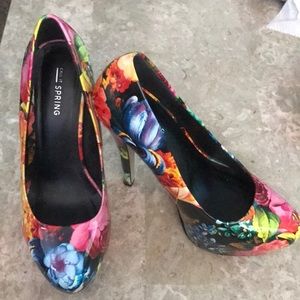 Call it Spring Floral high heels